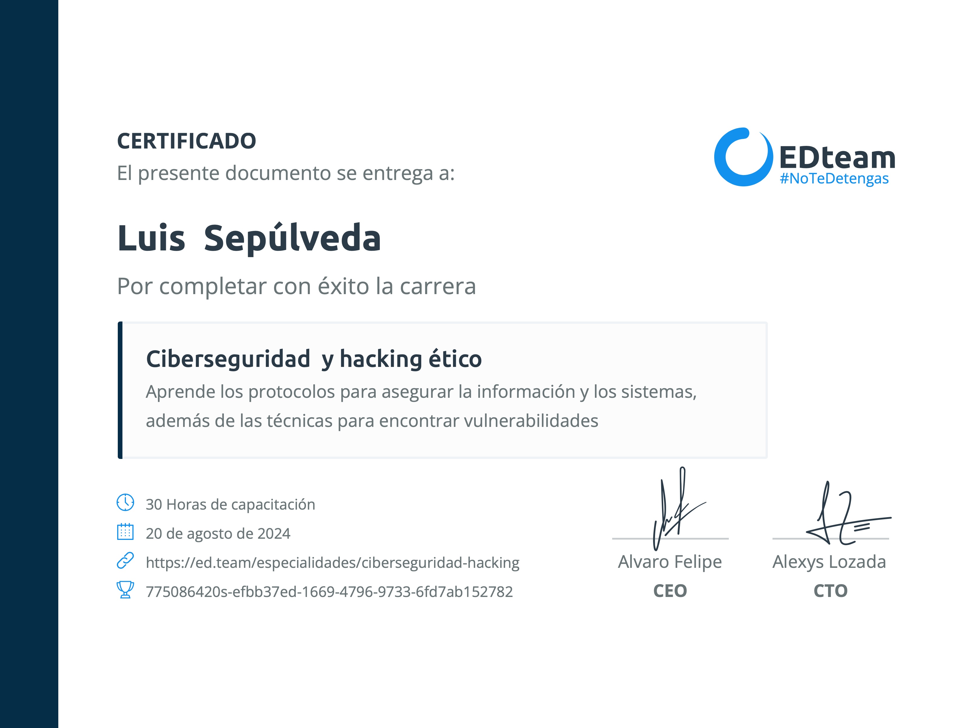 Certificado de ruta
